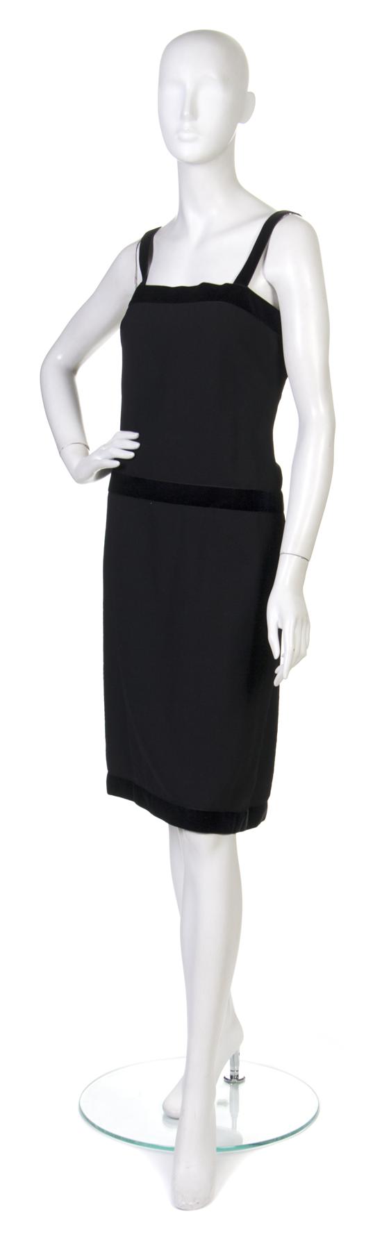 A Chanel Black Wool Crepe