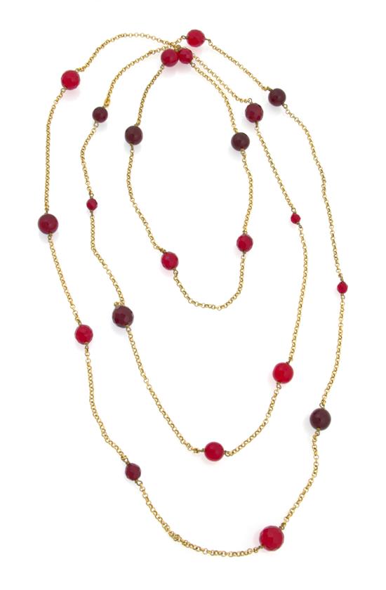 A Chanel Extra Long Goldtone and