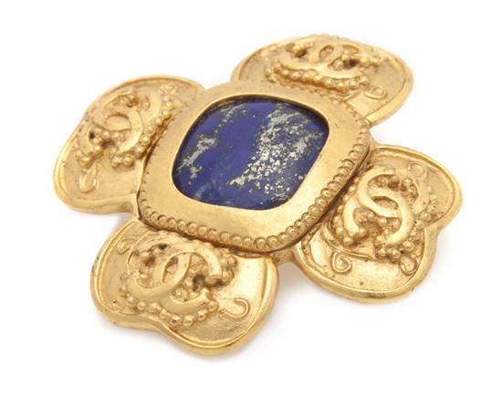 A Chanel Goldtone and Lapis Maltese