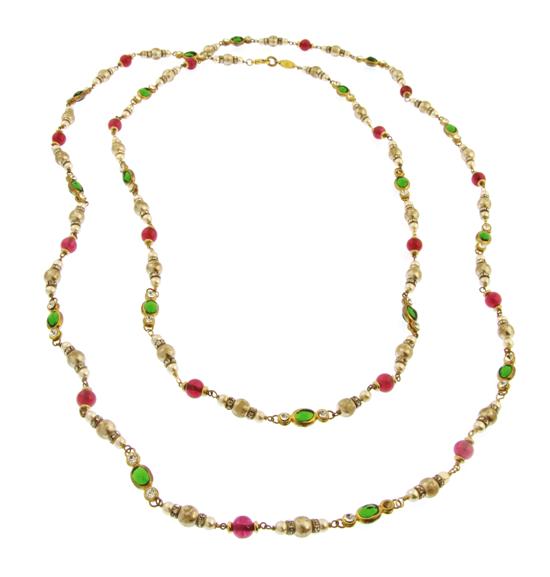 A Chanel Goldtone Rhinestone and