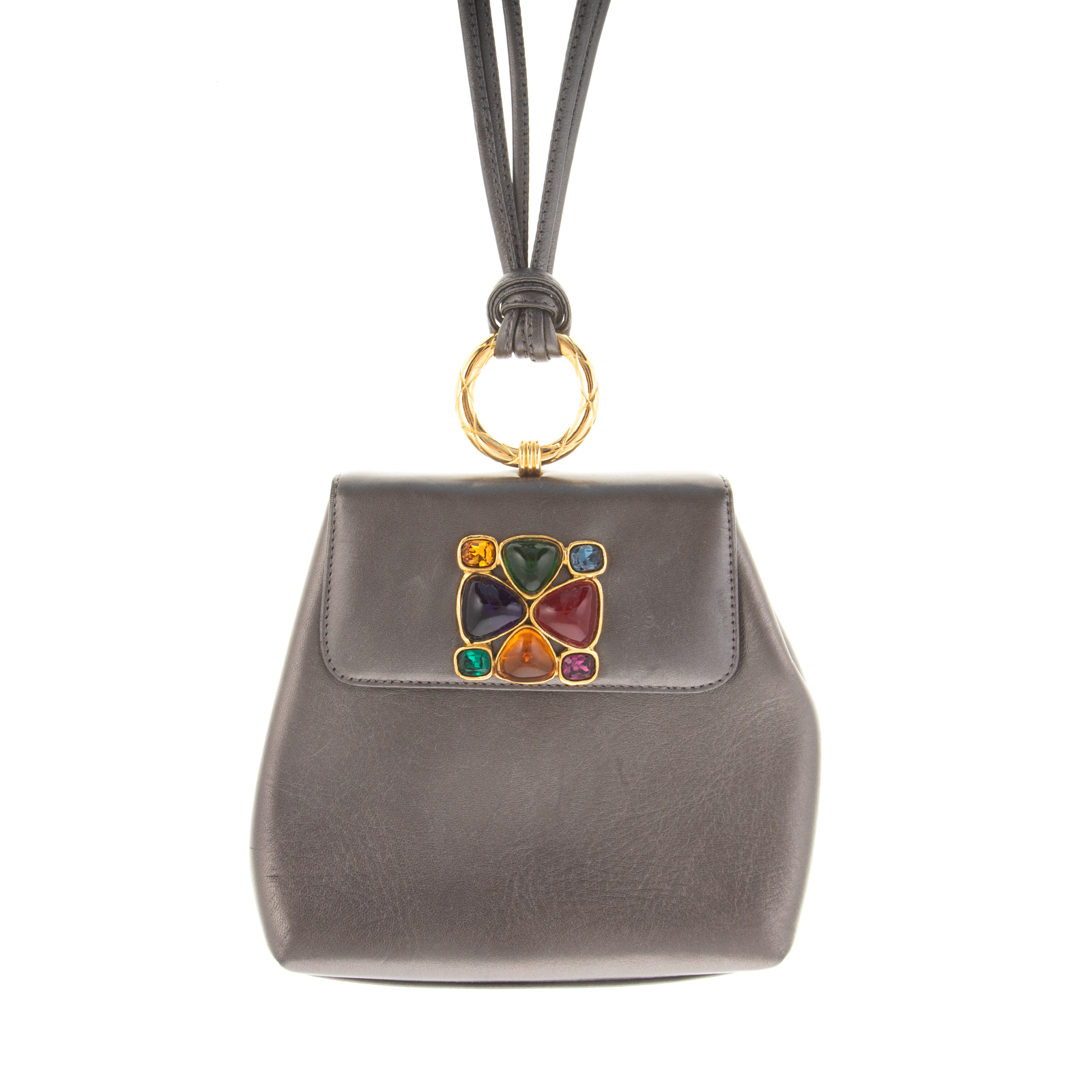 A CHANEL METALLIC JEWEL EVENING BAG