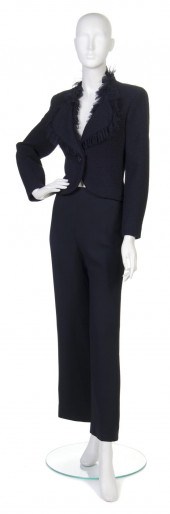 A Chanel Navy Pant Suit chainw