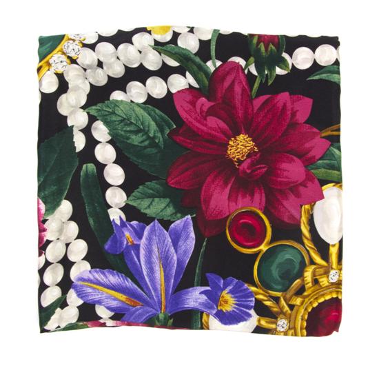 A Chanel Silk Scarf in a pearl