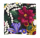 A Chanel Silk Scarf in a pearl