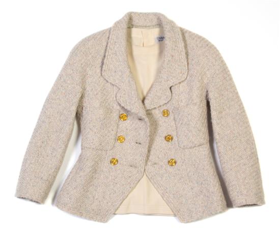 A Chanel Tan Tweed Jacket