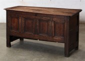 A CHARLES II OAK BLANKET CHEST
