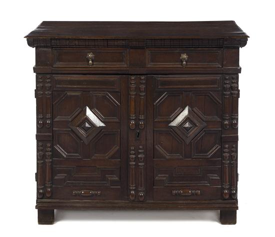 A Charles II Oak Console Cabinet