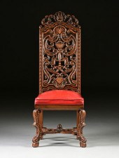 A CHARLES II STYLE CARVED WALN