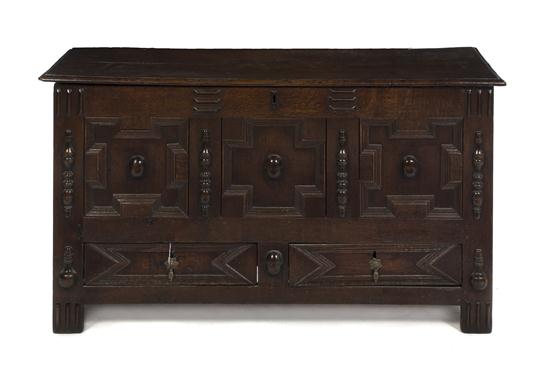 A Charles II Style Oak Coffer the