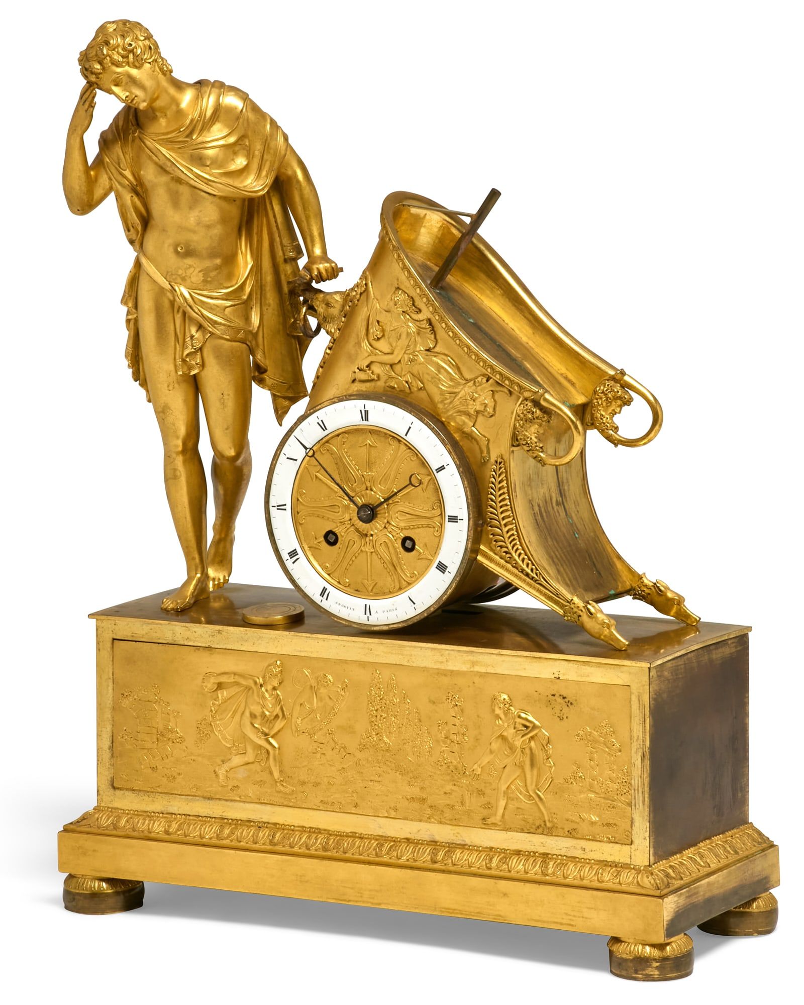 A CHARLES X GILT BRONZE FIGURAL