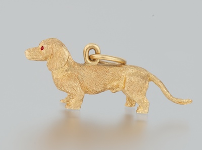 A Charming 14k Gold Dachshund Charm