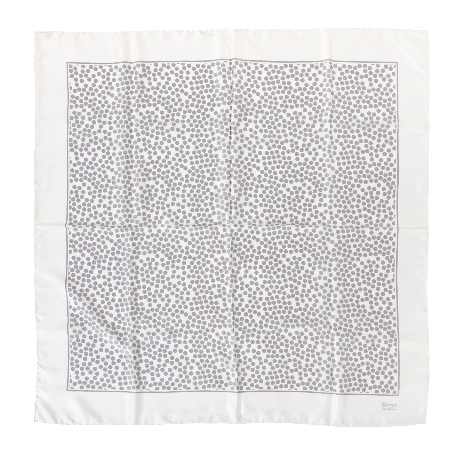 A CHARVET POLKA DOT SCARF 100 Cream