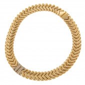 A CHEVRON LINK 14K YELLOW & WH