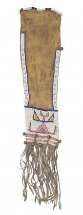 A CHEYENNE QUILL AND BEADED HI