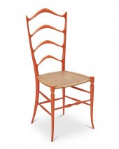 A CHIAVARI PAINTED WOOD AND WO