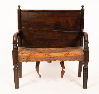 A child's oak hall settle on turned