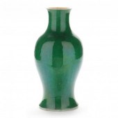 A CHINESE APPLE GREEN GLAZED P