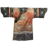 A CHINESE APRICOT GROUND SILK