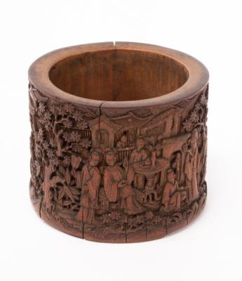 A Chinese bamboo carved brush