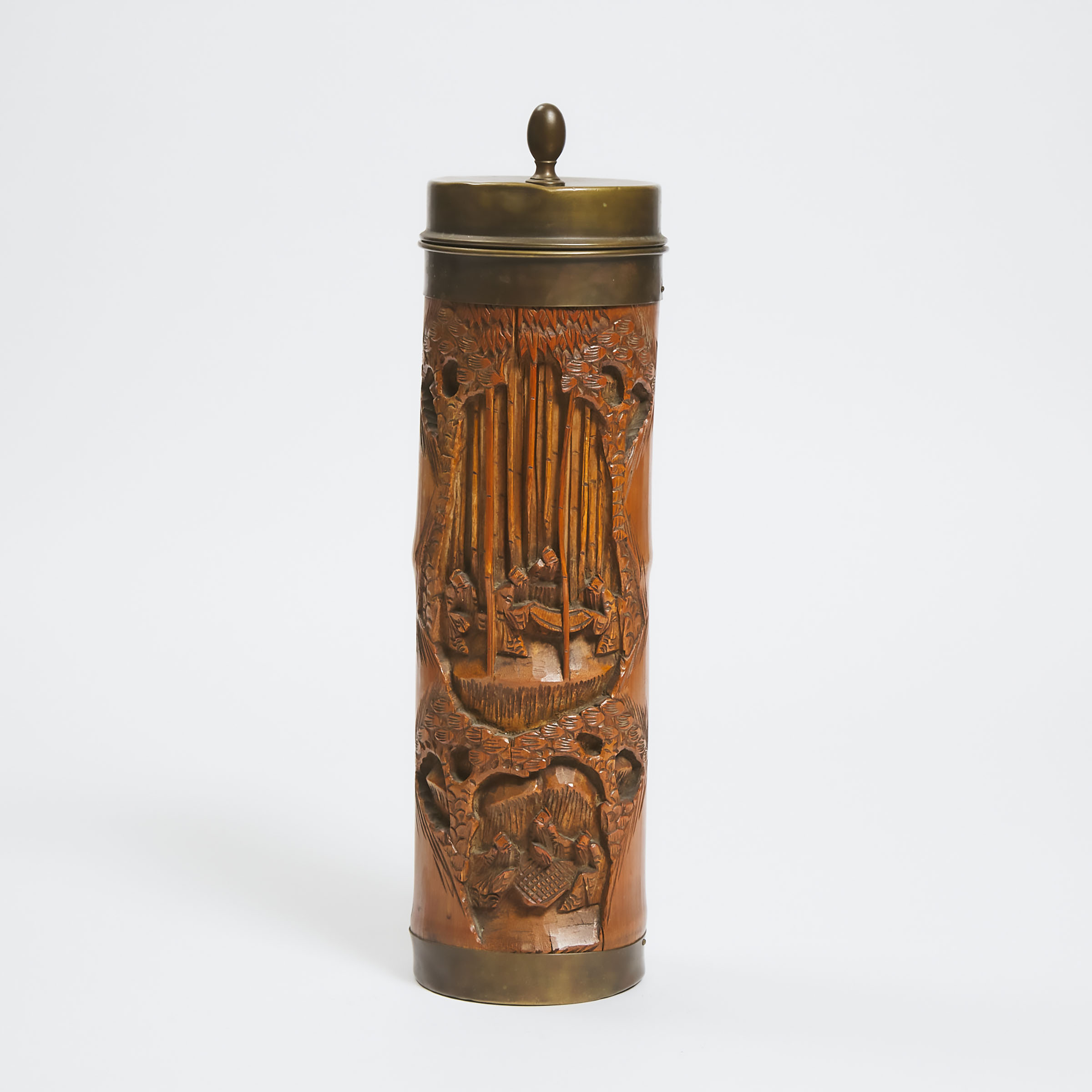 A Chinese Bamboo Incense Holder,