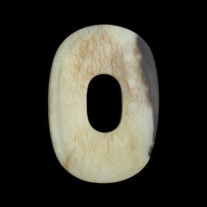 A Chinese Black and White Jade Bi