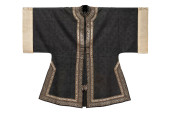 A CHINESE BLACK GROUND BROCADE