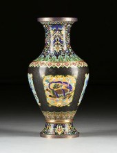 A CHINESE BLACK GROUND CLOISON