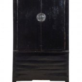 A Chinese Black Lacquered Elm