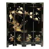 A CHINESE BLACK LACQUERED FOUR