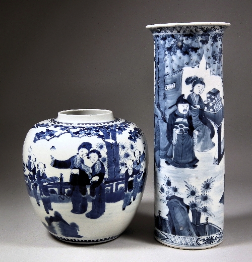 A Chinese blue and white