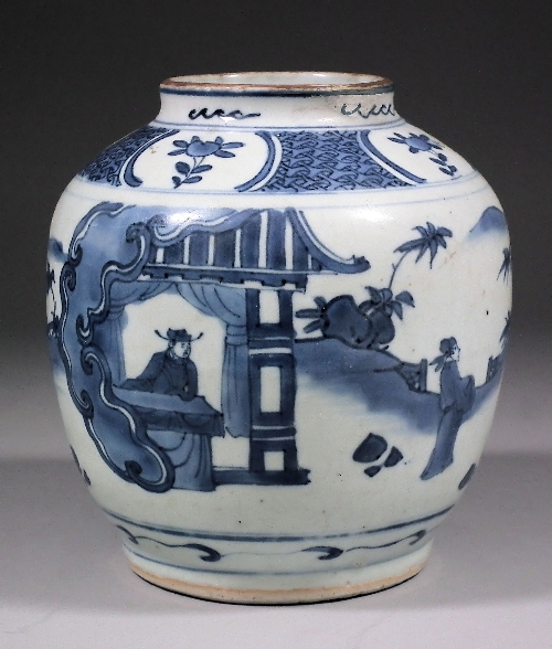 A Chinese blue and white