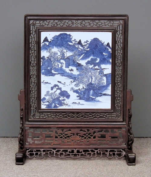 A Chinese blue and white