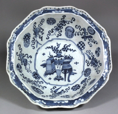 A Chinese blue and white