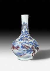 A Chinese blue and white and c