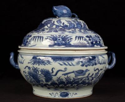 A Chinese blue and white