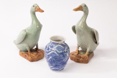 A Chinese blue and white vase, 20th