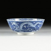 A CHINESE BLUE AND WHITE DRAGO