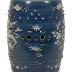 A Chinese Blue Glazed Garden