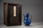 A CHINESE BLUE GLAZED PORCELAI