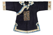 A CHINESE BLUE GROUND GAUZE IN