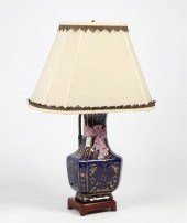 A CHINESE BLUE GROUND VASE NOW