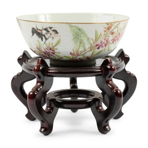 A Chinese Bowl on a Stand 20th