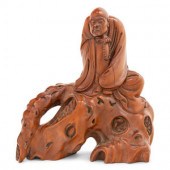 A Chinese Boxwood Carved Figur