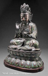 A Chinese Bronze and Cloisonné