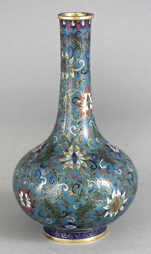 A Chinese bronze and cloisonne