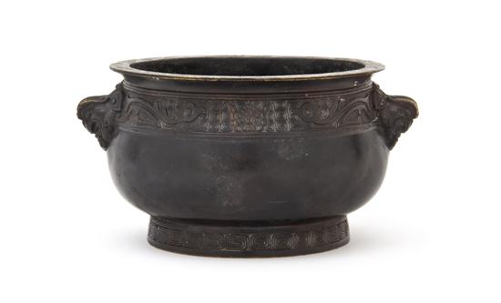 A Chinese Bronze Censer of circular