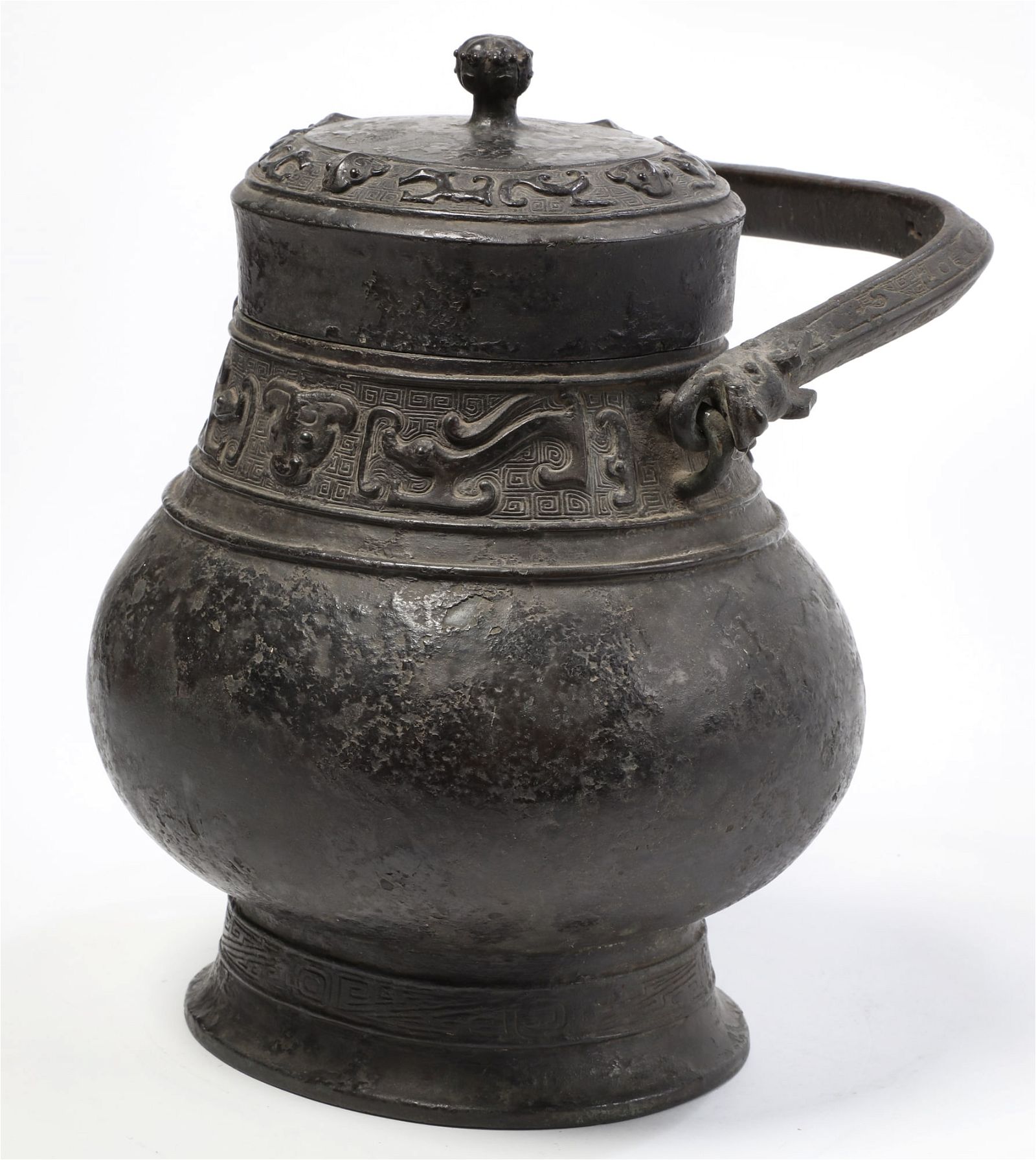 A CHINESE BRONZE COVERED JARA