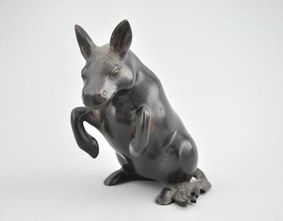 A Chinese Bronze Donkey, ca.