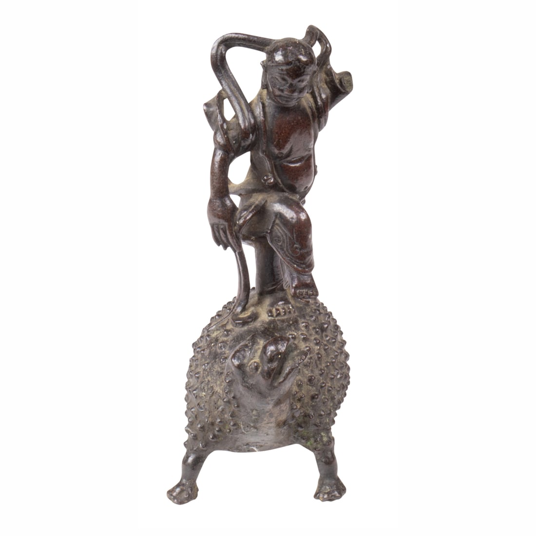 A CHINESE BRONZE FIGURE OF LIU HAIA
