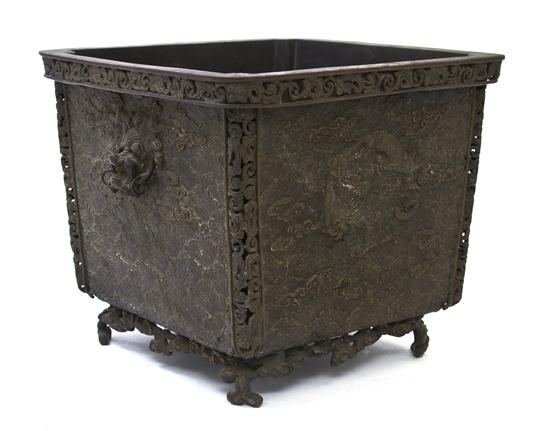 A Chinese Bronze Jardiniere of